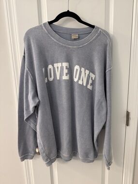 Love One Relaxed Crewneck Sweatshirt - Pale Blue